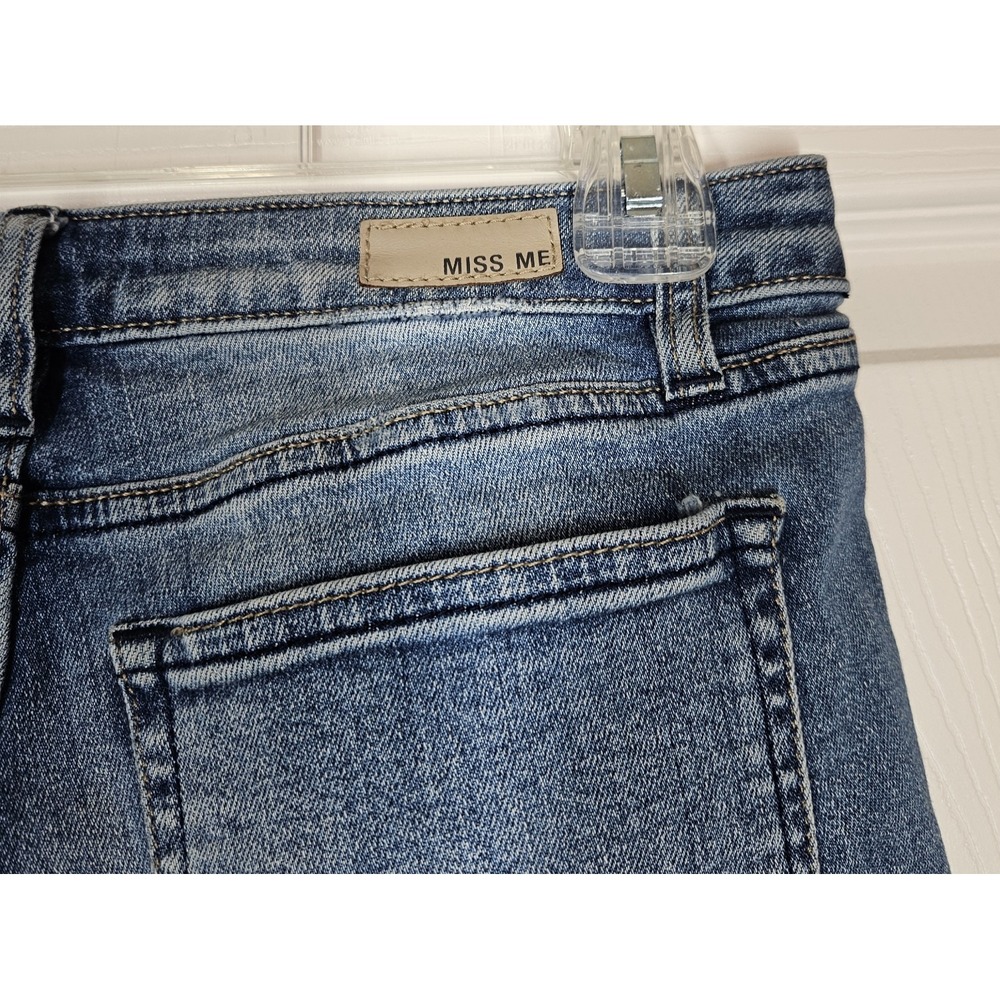 Miss Me Ankle Zip Skinny Jeans 27 Blue Whiskering Stretch 28x26 Casual Comfort - Picture 7 of 13